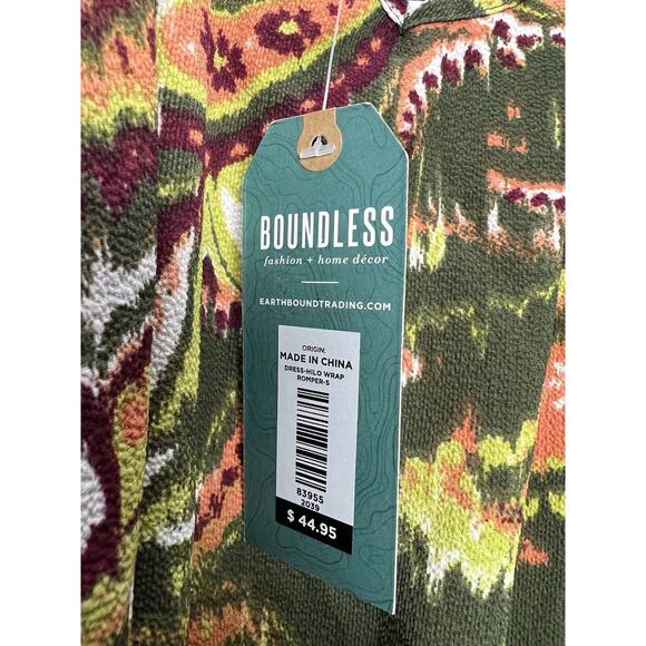 Earthbound Trading Co Dress-Hilo Wrap Romper Small - Picture 3 of 9